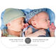 Grey Circle Date Twins Photo Birth Announcements Image 3 of 6
